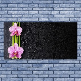 Tablou pe panza canvas Bamboo Tube Flori Floral Roz Verde