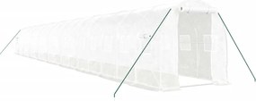 vidaXL Seră cu cadru din oțel, alb, 36 m², 18x2x2 m