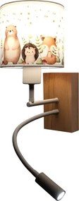Brilagi - Lampă LED flexibilă BOBO WOOD 1xE27/25W/230V + LED/3W stejar/alb/cu motive animale