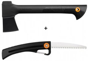 Set de topoare Fiskars Solid A6 și ferăstraie degrădină SW16, 2 buc.