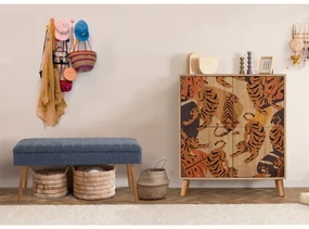 Mobilier pentru hol Maluxe Tigris (Stejar sonoma + Albastru închis). 1089062
