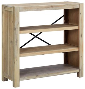 345086 vidaXL Bibliotecă cu 3 rafturi, 80x30x80 cm, lemn masiv de acacia