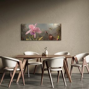 Tablou - Martin Johnson Heade, Cattleya Orchid and Three Hummingbirds, reproducere (120x50 cm)