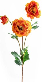 decoDoma Floare RANUNCULUS ÎNFLORIT oranj, 66 cm, 3 ramuri