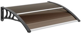 Outsunny Copertină Exterioară Impermeabilă și Anti-UV cu Placă Curbată, 75x120x23 cm, Maro și Negru | Aosom Romania