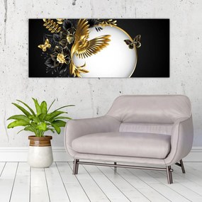 Tablou - Bile cu motive aurii (120x50 cm)