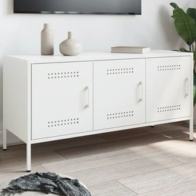 vidaXL Dulap TV, alb, 100,5x39x50,5 cm, oțel