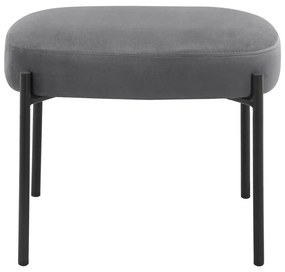 Fotoliu cu taburet gri cu tapițerie din catifea Jerry – Støraa