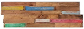 Panouri placare pereti, 10 buc., 1,03 m  , lemn masiv de tec 10, Multicolour