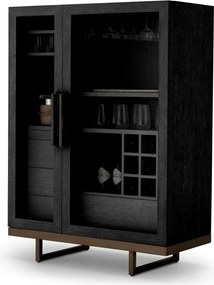 Bufet, Bar design LUX, Furnir de stejar gri carbune, Connaught