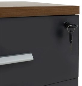 Comoda pe roti Oscar 3 sertare nuc - carbon 40x48x63cm