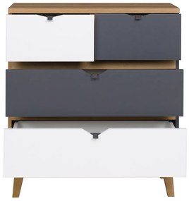 Comodă Mimone K4SZ (Stejar auriu + Alb mat + grafit). 1051783