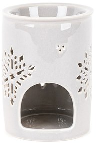 Lampă de aromaterapie din porțelan Snow flower bej, 8,5 x 12 cm