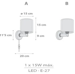 Dalber 41769E - Aplica de perete pentru copii KAWAII FRIENDS 1xE27/15W/230V gri