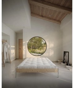 Pat matrimonial în culoare naturală din lemn de pin cu somieră 140x200 cm Core – Karup Design