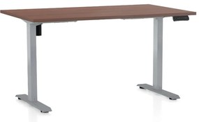 Masa inaltime reglabila OfficeTech B, 140 x 80 cm, bază gri, nuca