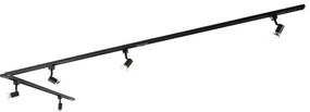 Sistem de șine modern cu 5 spoturi monofazate negru - Jeany