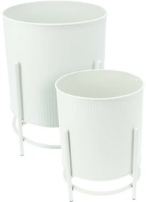 Set de suporturi metalice pentru flori Celano alb,2 buc.