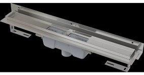 Rigola de dus Flexible 115 cm, cu guler reglabil la perete, scurgere verticala, otel inoxidabil 1150 mm