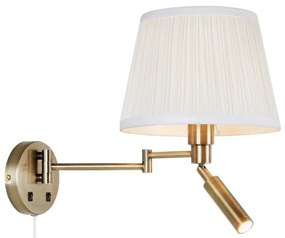 Markslöjd 109017 - Lampă de perete LED PIVOT, soclu E27 1x40W/230V + LED 4W inclus, crem/alamă