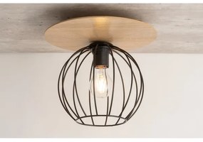 Lustră aplicată CYBER 1xE27/60W/230V lemn/neagră