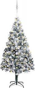 vidaXL Brad de Crăciun artificial Alb 180 cm PVC și Oțel și Plastic