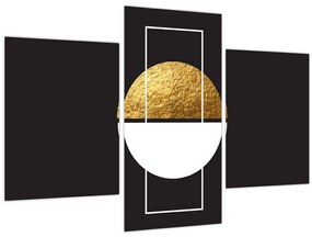 Tablou - Abstracție de aur și negru N⁰1 (90x60 cm)