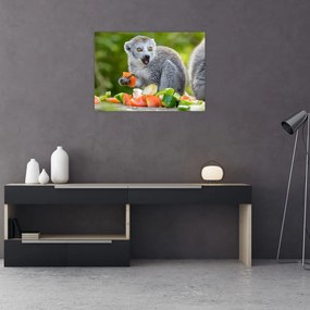 Tablou pe sticlă cu lemur (70x50 cm)