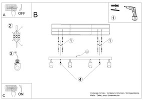 Spot Sollux SL.1379 WINX 4xGU10/10W/230V negru/cupru