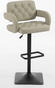 HR8403KW Scaun Ecru Piele Ecologica Premium Soft cu Bază Neagră