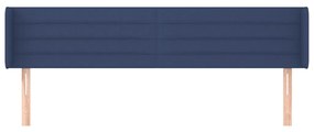 Tablie de pat cu aripioare, albastru, 183x16x78 88 cm textil 1, Albastru, 183 x 16 x 78 88 cm