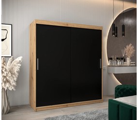 Dulap de haine 180 cm Toki (stejar artisan + negru mat). 1064840