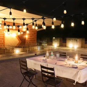 LED șir decorativ exterior 10xE27/1W/230V 10 m IP65 negru