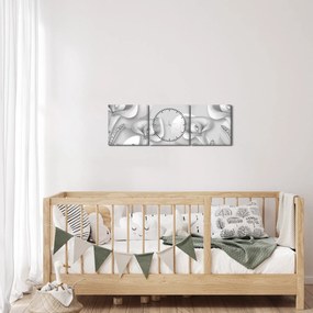 Tablou -Design flori (cu ceas) (90x30 cm)