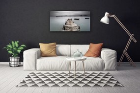 Tablou pe panza canvas Podul Sea Arhitectura Gray