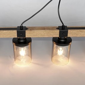 Brilagi - Lustră suspendată pe cablu VISTA 4xE27/60W/230V stejar