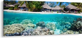 Tablou cu plaja pe insulă tropicală (120x50 cm)
