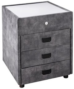 Noptiera cu iluminat LED PARIS 55cm catifea gri