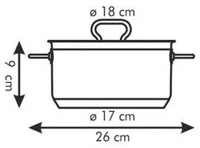 Cratiță cu capac Tescoma HOME PROFI, 18 cm, diam. 18 cm