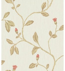 Rola tapet Bouck, vinil, rosu/natur, 1005 x 53 cm