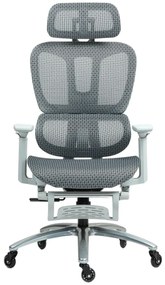 RESIGILAT- METACHAIR Scaun ergonomic, cotiere 3D, suport picioare, Full Mesh, Gri