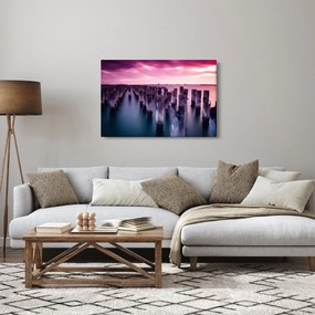 Tablou cu pari din lemn (90x60 cm)