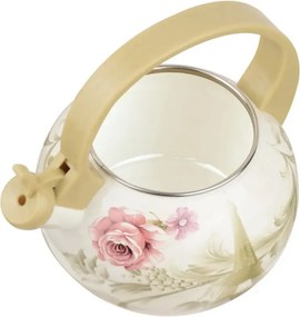Ceainic cu fluier Kinghoff KH 2038, 2 l, interior emailat, compatibil cu plitele cu inducție, multicolor