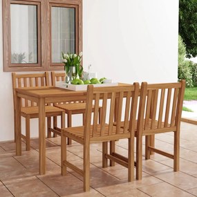 3059929 vidaXL Set mobilier grădină, 5 piese, lemn masiv de tec