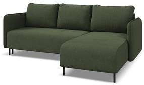 Colțar verde extensibil/cu spațiu de depozitare (cu colț pe partea dreaptă) Luana – Makamii