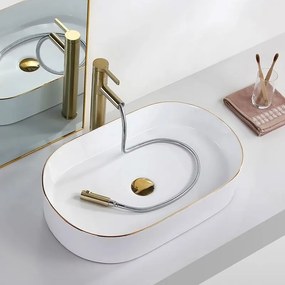 Lavoar Nadia Edge alb/auriu L61 cm