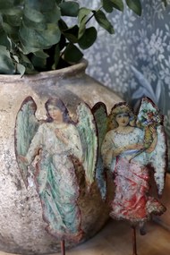 Set 2 decorațiuni vintage din metal, H30 cm, „Vintage Angels”