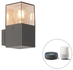 Lampă de perete exterioară modernă inteligentă antracit IP44 cu WiFi P45 - Denmark