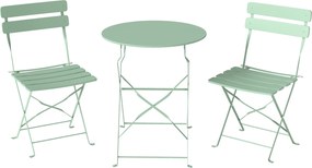Outsunny Set Grădină Bistro: Masă Rotundă și Scaune Pliabile pentru 2, Verde Deschis. | Aosom Romania