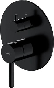 Baterie cada-dus incastrata Omnires Y monocomanda 3 cai finisaj negru semimat fara corp ingropat